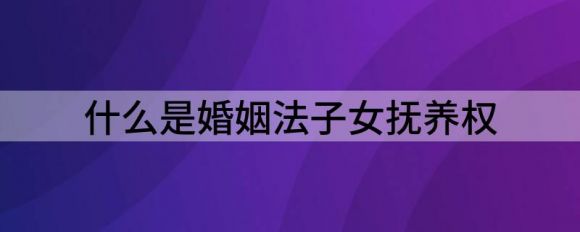 什么是婚姻法子女抚养权（解读婚姻法子女抚养权的几点）-1