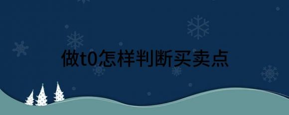 做t+0怎样判断买卖点（分享简单的做T+O的小技巧）-1